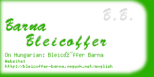 barna bleicoffer business card